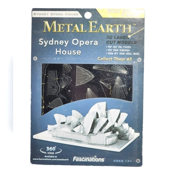 Metal Sydney Opera House 3D Laser Cut Model Kit  Fascinations Gold Edition New - Picture 1 of 5